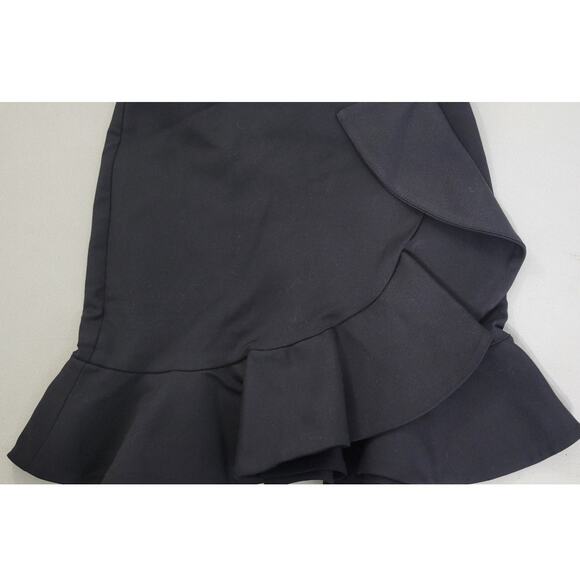 Zara Skirt Womens X-Small Black Mini with Ruffle Gothic Office Biker Rocker NWT - Picture 4 of 7